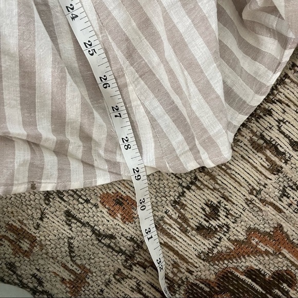 TORRID white and grey stripe linen button down midi skirt size 0 - Picture 9 of 9